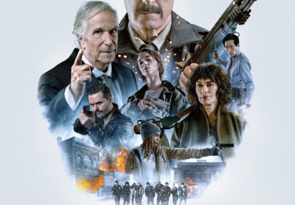 Eine Gruppe von Menschen, teils mit gezogenen Waffen in der Hand - Normal - Filmplakat