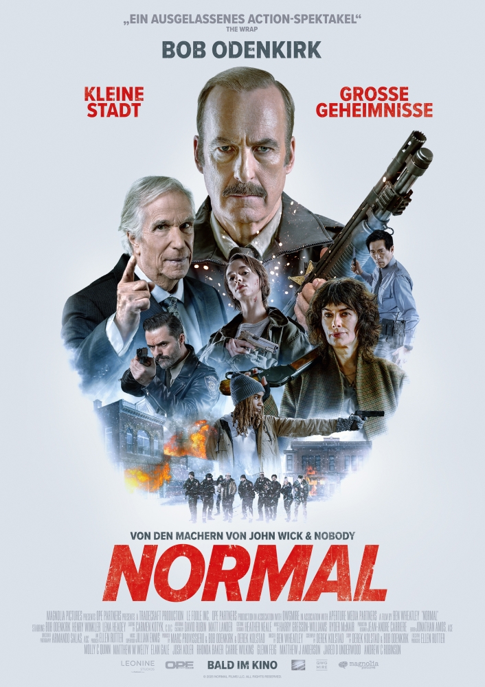 Eine Gruppe von Menschen, teils mit gezogenen Waffen in der Hand - Normal - Filmplakat