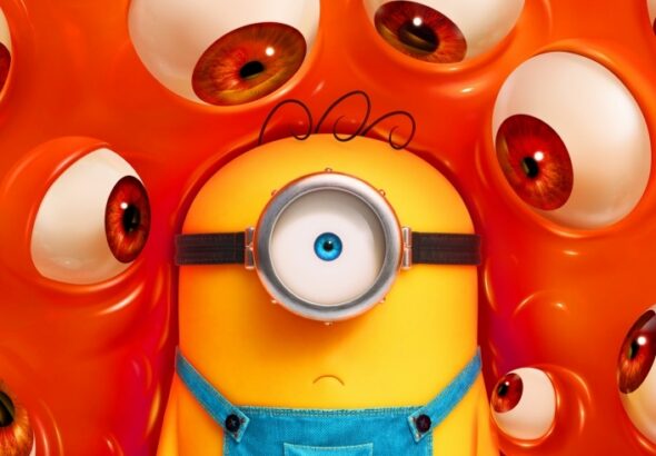 Ein Minion, das von vielen orangenen Augen angeschaut wird - Minions & Monster