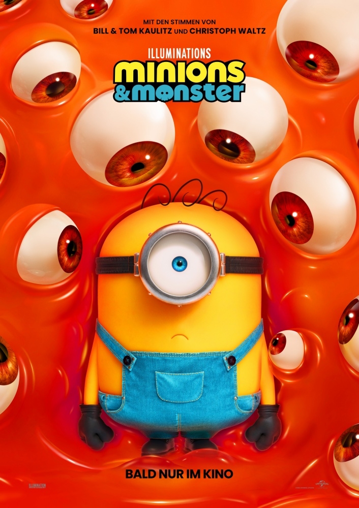 Ein Minion, das von vielen orangenen Augen angeschaut wird - Minions & Monster